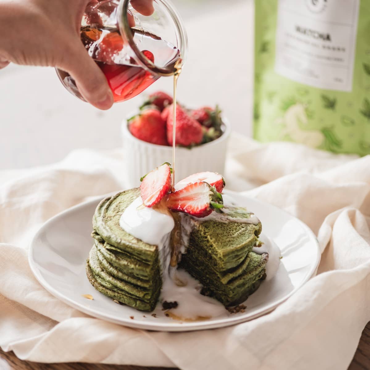 MATCHA PANCAKES